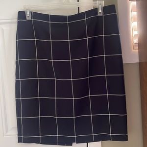 Ann Taylor Factory Navy Blue/White Blocked Pencil Skirt, Size 12